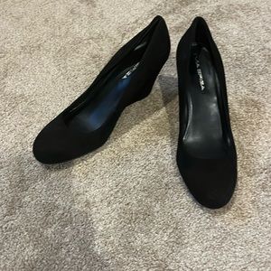 Via Spiga Black Suede Wedges. Size 8.5